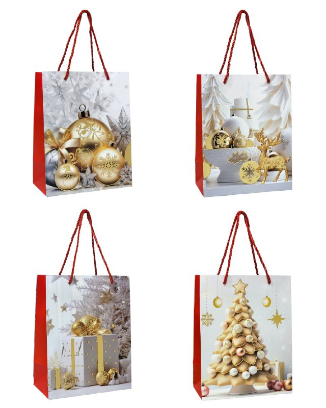 BOLSA DE REGALO NAVIDEÑA PEQUEÑA 18X23X10CM