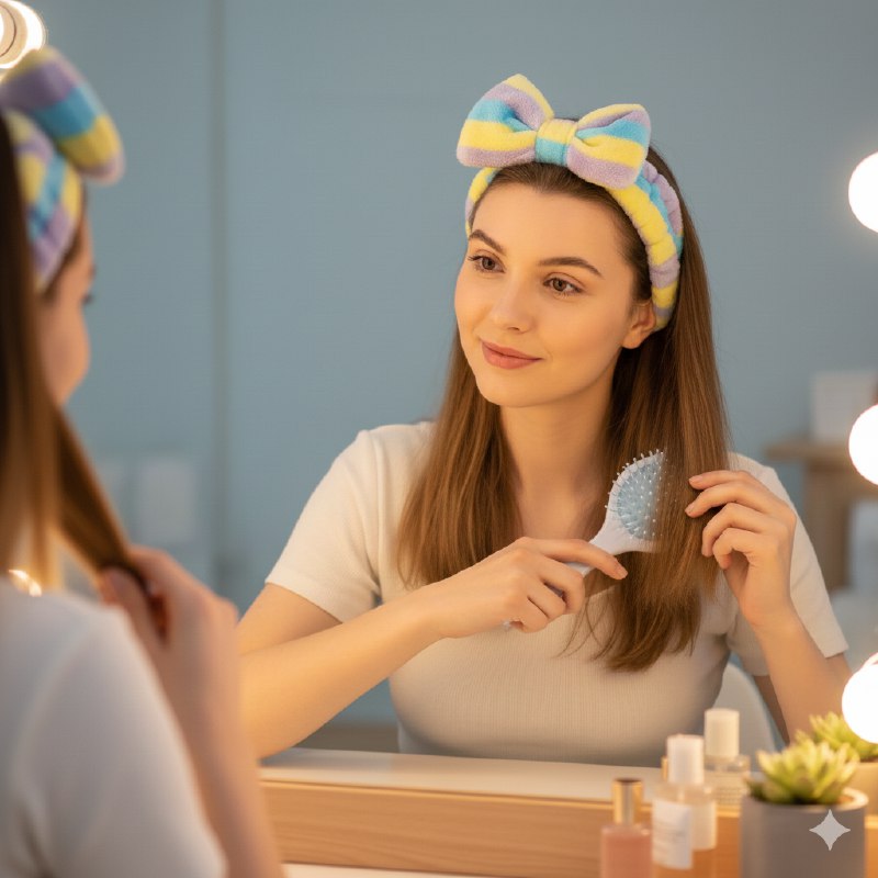 SET DE CUIDADO PERSONAL DE 2 PIEZAS, VINCHA ELASTICA Y PEINE DESENREDANTE 17CM