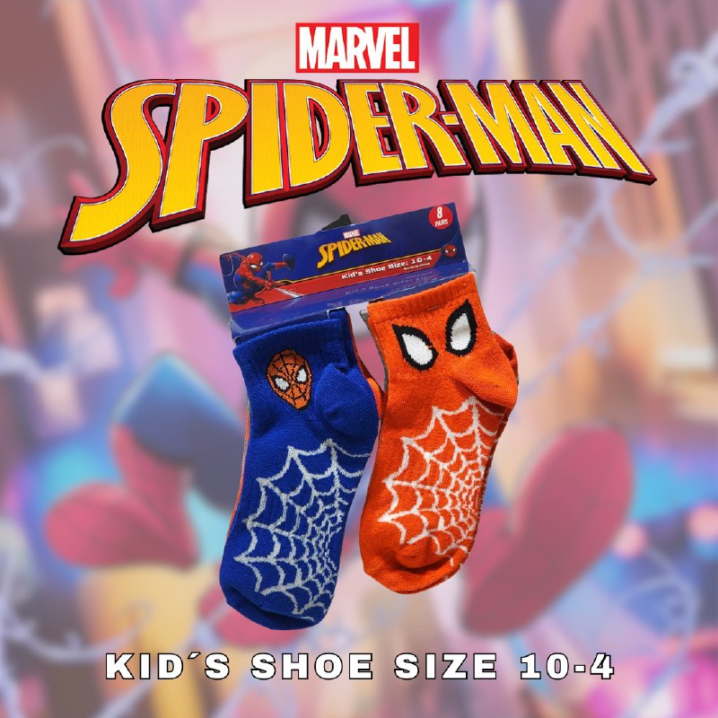 CALCETA TOBILLERA PARA NIÑO MARVEL SPIDERMAN 8 PARES TALLA 10-4