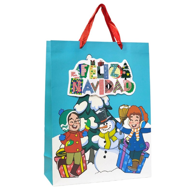 BOLSA DE REGALO NAVIDEÑA GRANDE 30X40X12CM