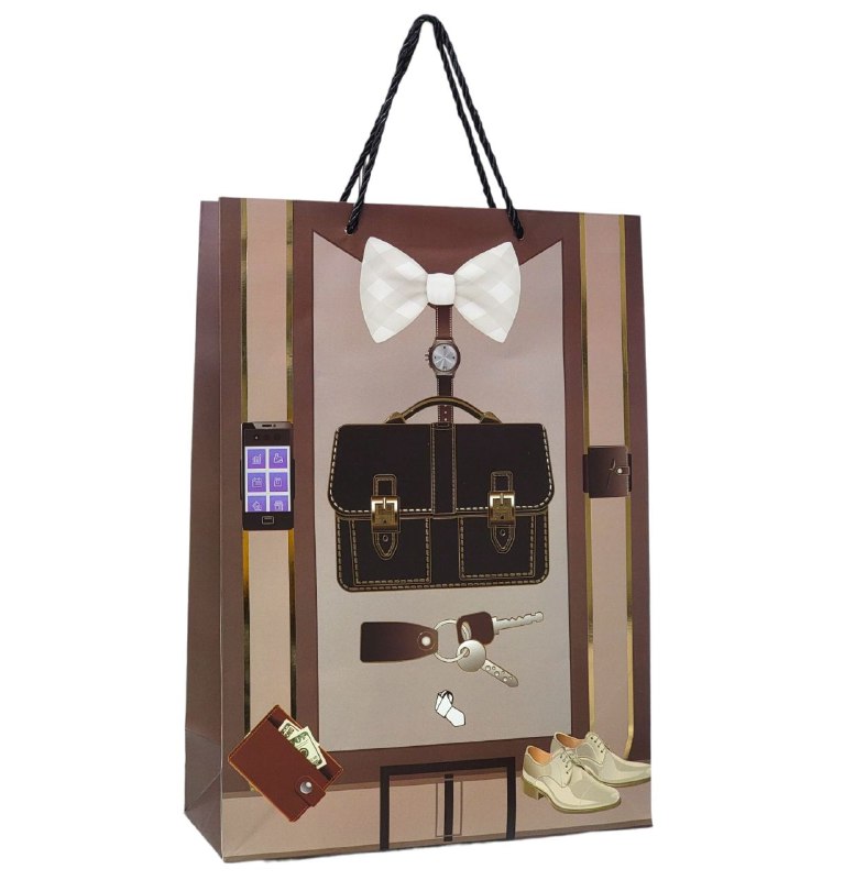 BOLSA DE REGALO PARA HOMBRE GRANDE 30X41.5X12CM