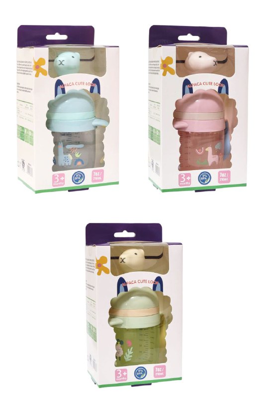 BIBERON CHUPON PARA BEBES CON ASAS, PEPE DE FACIL AGARRE Y BOQUILLA O TAPA PREVIENE DERRAMES, CAPACIDAD 210ML SMILY BABY