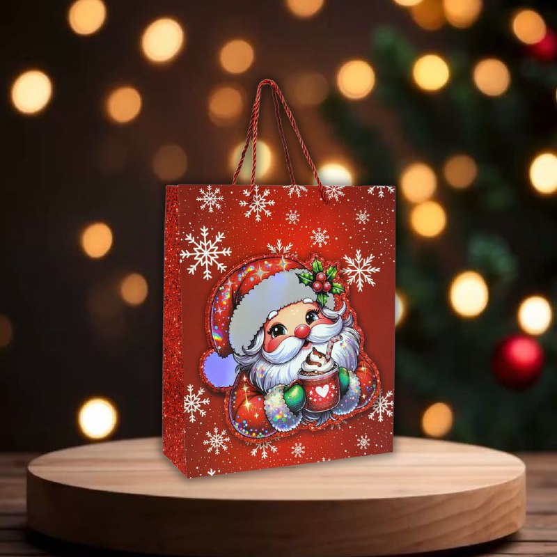 BOLSA DE REGALO NAVIDEÑA MEDIANA 26X32X10CM