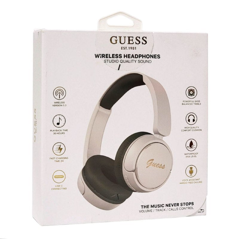 AUDIFONOS AURICULARES INALAMBRICOS SONIDO DE CALIDAD DE ESTUDIO, BT 5.3, BATERIA 30H, CARGA RAPIDA 2H, USB C, GRAVES POTENTES, RESISTENTE AL ASGUA IPX4 GUESS