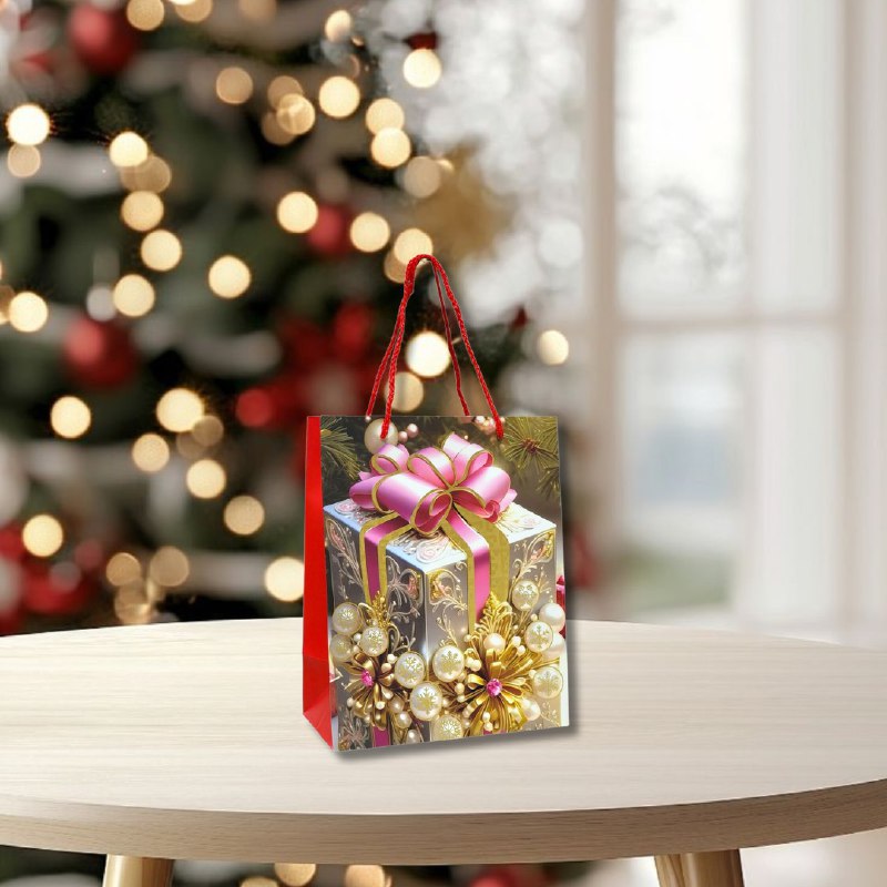 BOLSA DE REGALO NAVIDEÑA PEQUEÑA 18X23X10CM