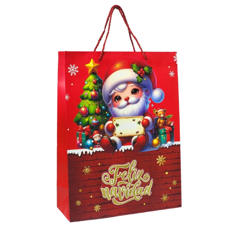 BOLSA DE REGALO NAVIDEÑA GRANDE 30X40X12CM