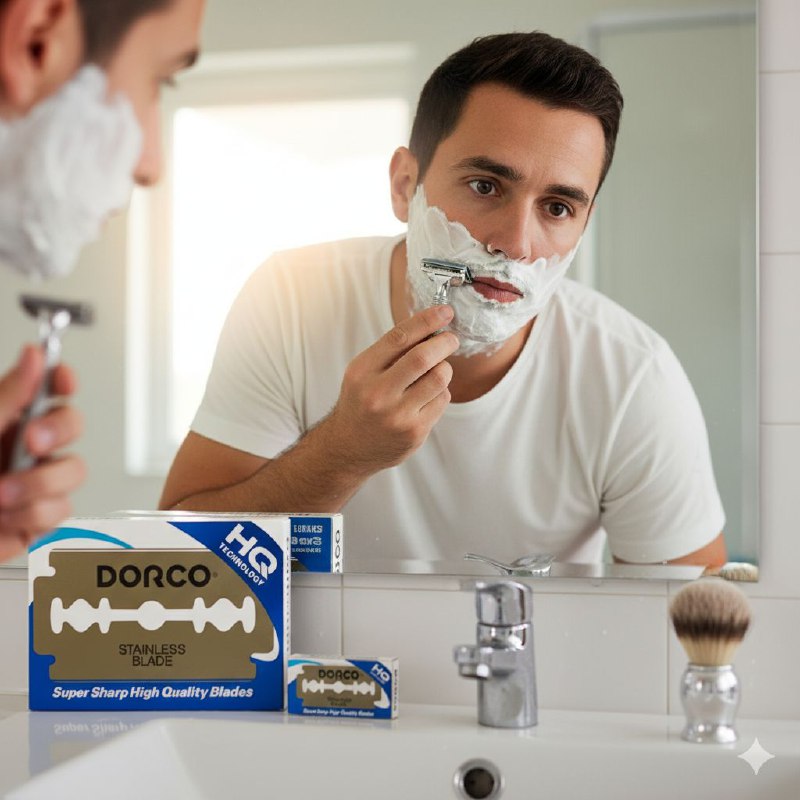 NAVAJAS AFEITADORAS EN HOJAS DE REPUESTOS DE ACERO INOXIDABLE DORCO 100UND