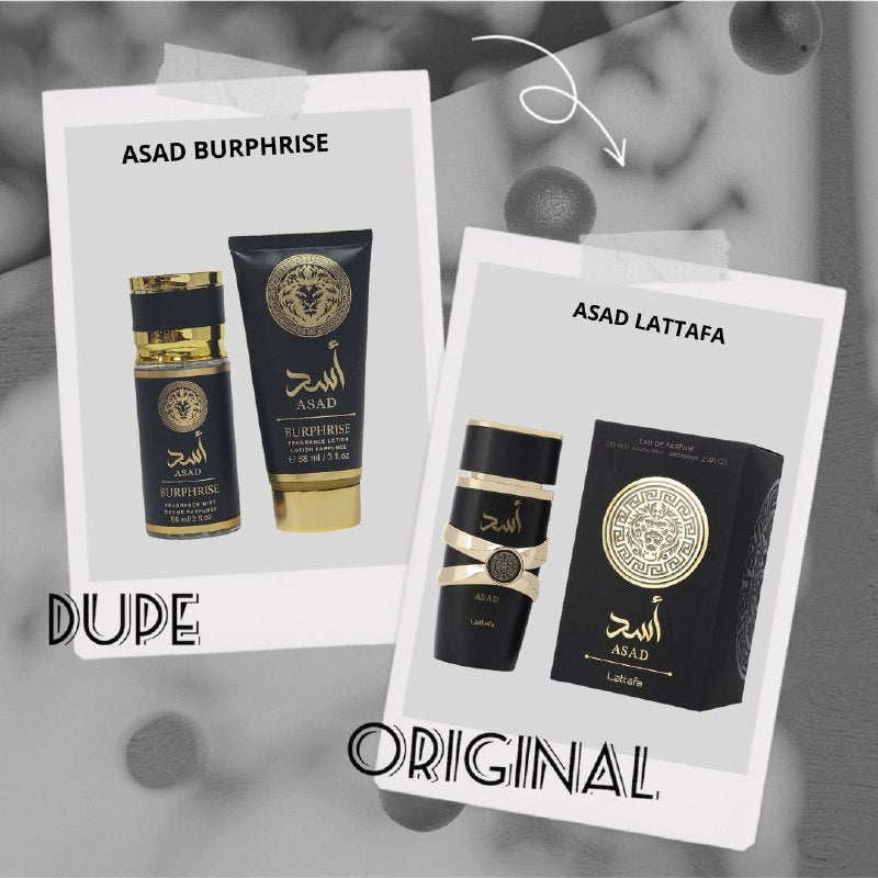 SET MINI ASAD BURPHRISE SPLASH 88ML, BODY LOTION 88ML (H) (AROMA SIMILAR LATTAFA ASAD)