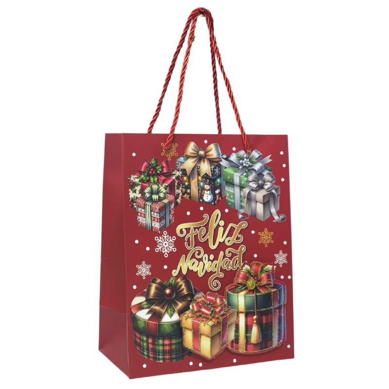 BOLSA DE REGALO NAVIDEÑA PEQUEÑA 18X23X10CM