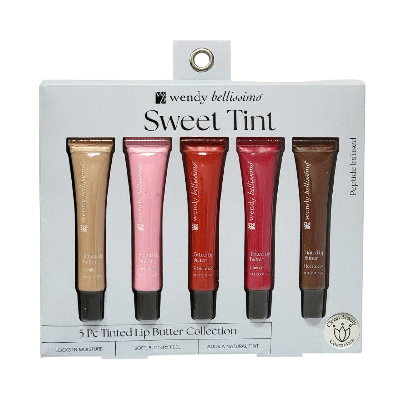 BRILLO LABIAL MANTEQUILLAS EN SET DE 5 PIEZAS DUPE DE FRIDAY SUMMER, QUE SELLAN LA HUMEDAD DEJANDOLOS SUAVES TODO EL DIA WENDY BELLISIMO 15MLX5