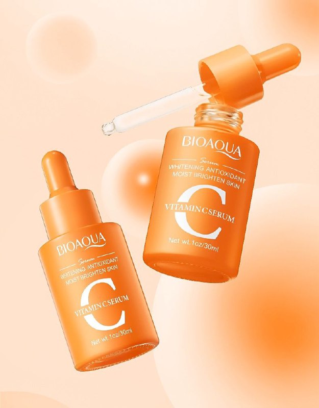 SUERO FACIAL CON VITAMINA C BLANQUEAMIENTO DE LA PIEL 20% VITAMINA 5% ÁCIDO HIALURÓNICO BIOAQUA 30ML