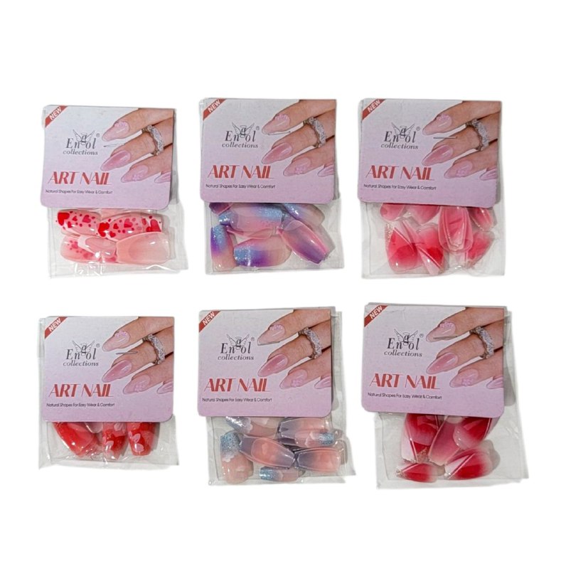 UÑAS PRESS ON, UÑAS POSTIZAS PARA UN SOLO USO DE 12 PAQUETES DE 12 UÑAS CADA UNO ENGOL COLLECTIONS