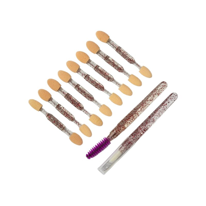 BROCHAS EN SET DE 10 PIEZAS HERRAMIENTAS PARA APLICAR SOMBRAS Y CUIDAR CEJAS Y PESTAÑAS STAY BEAUTIFUL