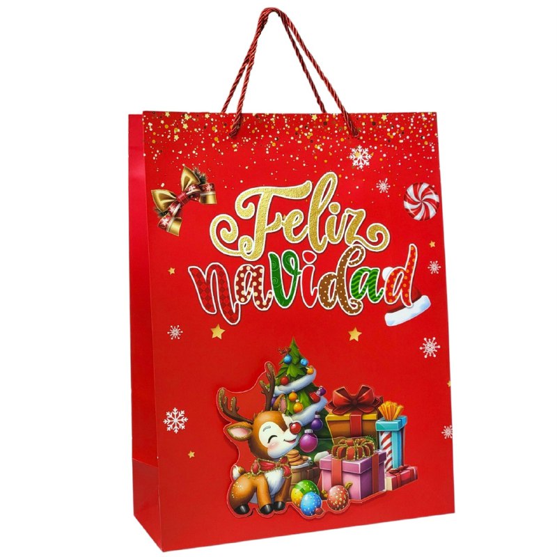 BOLSA DE REGALO NAVIDEÑA GRANDE 30X40X12CM