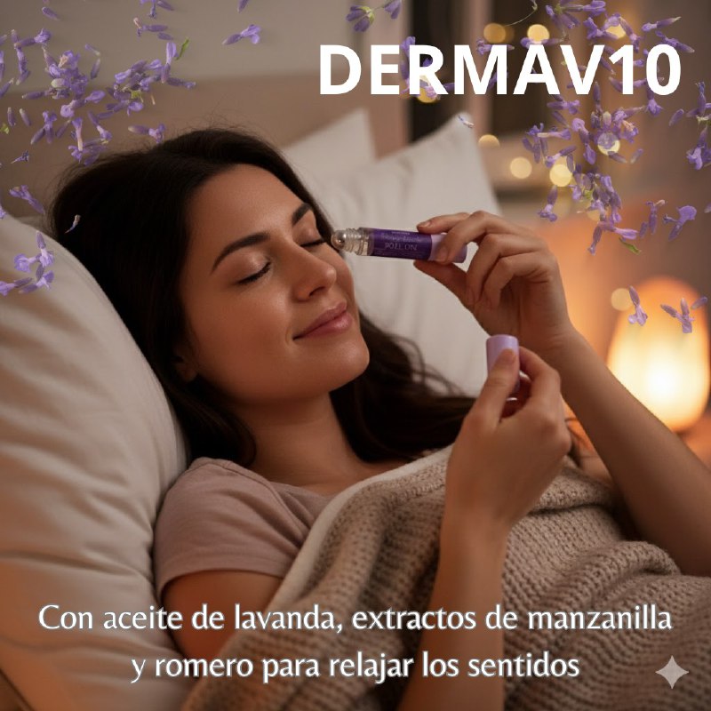 ACEITE FACIAL ROLL ON DE LAVANDA RELAJANTE QUE RELAJAN LOS SENTIDOS PARA DORMIR RICO DERMAV10 10ML