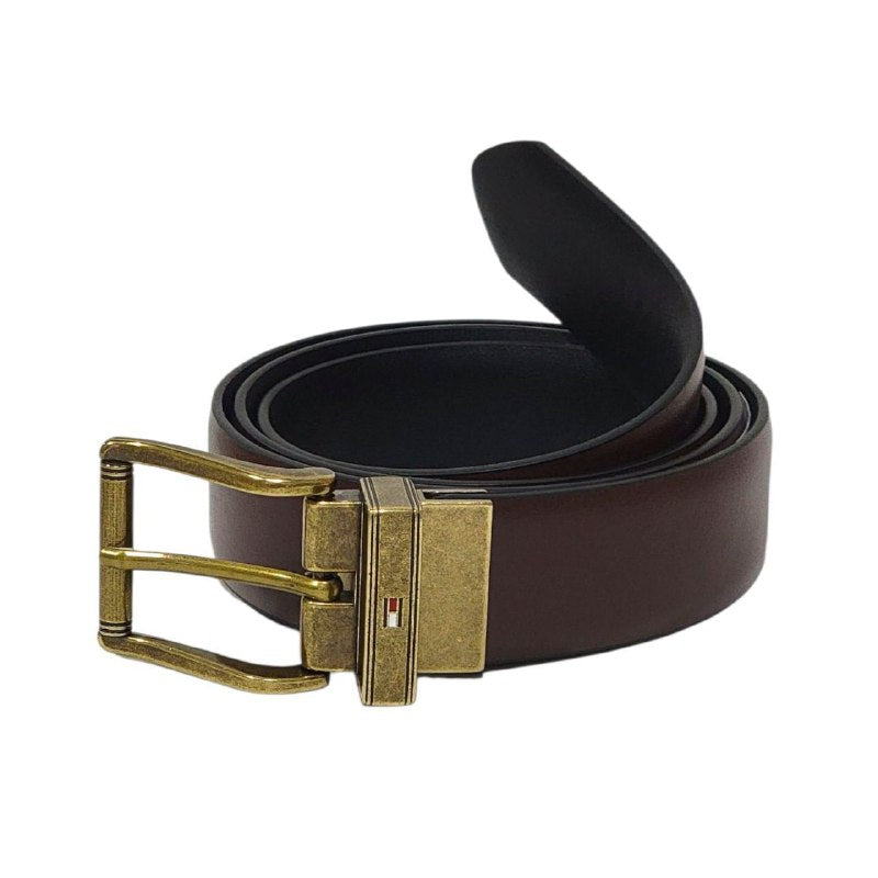 FAJA ORIGINAL TOMMY HILFIGER REVERSIBLE PARA CABALLERO COLOR NEGRO Y CAFÉ TALLA M 34-36