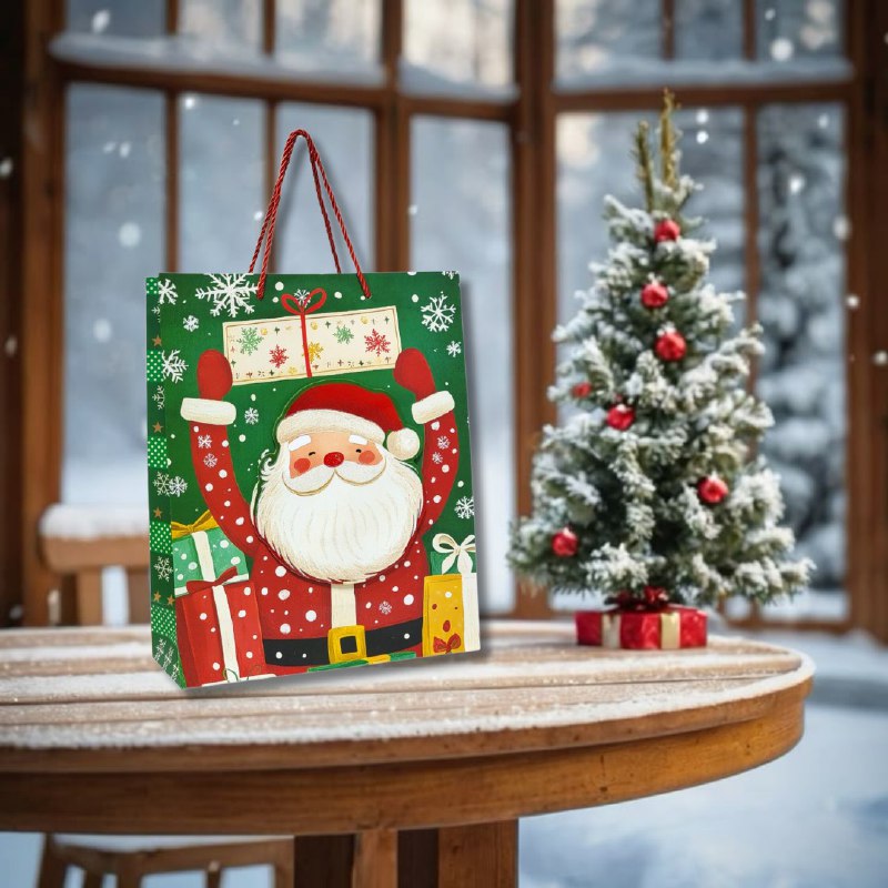 BOLSA DE REGALO NAVIDEÑA MEDIANA 26X32X10CM