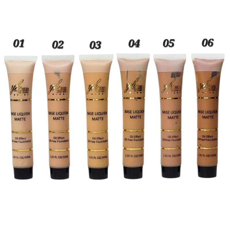 BASE DE MAQUILLAJE LIQUIDA MATTE SIN ACEITE, 6 TONOS YH BEJA COSMETICS 65ML
