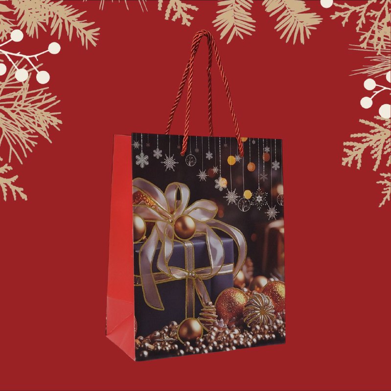 BOLSA DE REGALO NAVIDEÑA GRANDES ELEGANTES 30X12X41.5CM