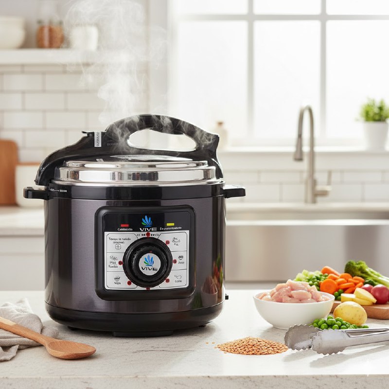 MAQUINA OLLA DE PRESION ELECTRICA DURADERA GRAN CAPACIDAD Y RAPIDA COCCION VIVE 5L