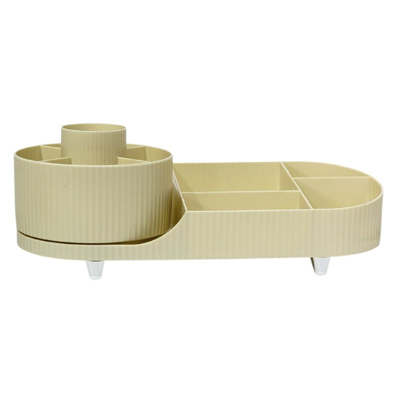 ORGANIZADOR DE MAQUILLAJE Y COSMETICOS DE ACRILICO CON BASE GIRATORIA 15X36CM, 4 ESTILOS