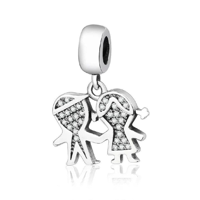 PCHARM3065 FORMA DE NIÑOS PANDORA PLATA 9.25