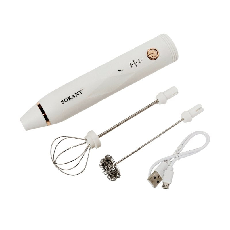 MAQUINA BATIDOR DE MANO DE BAJO RUIDO, CARGA USB Y CABEZALES DOBLES SOKANY SK-201A
