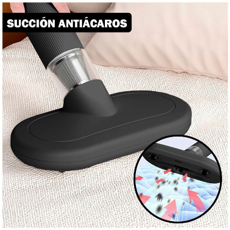 MAQUINA ASPIRADORA MINI INALAMBRICA PORTATIL, HERRAMIENTA DE LIMPIEZA MANUAL, PARA POLVO, MIGAJAS, AUTOMOVIL, DOBLE FILTRO COLOR NEGRO
