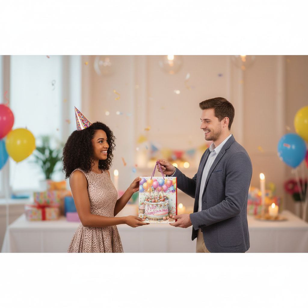 BOLSA DE REGALO PARA CUMPLEAÑOS MEDIANA 32X26X10CM