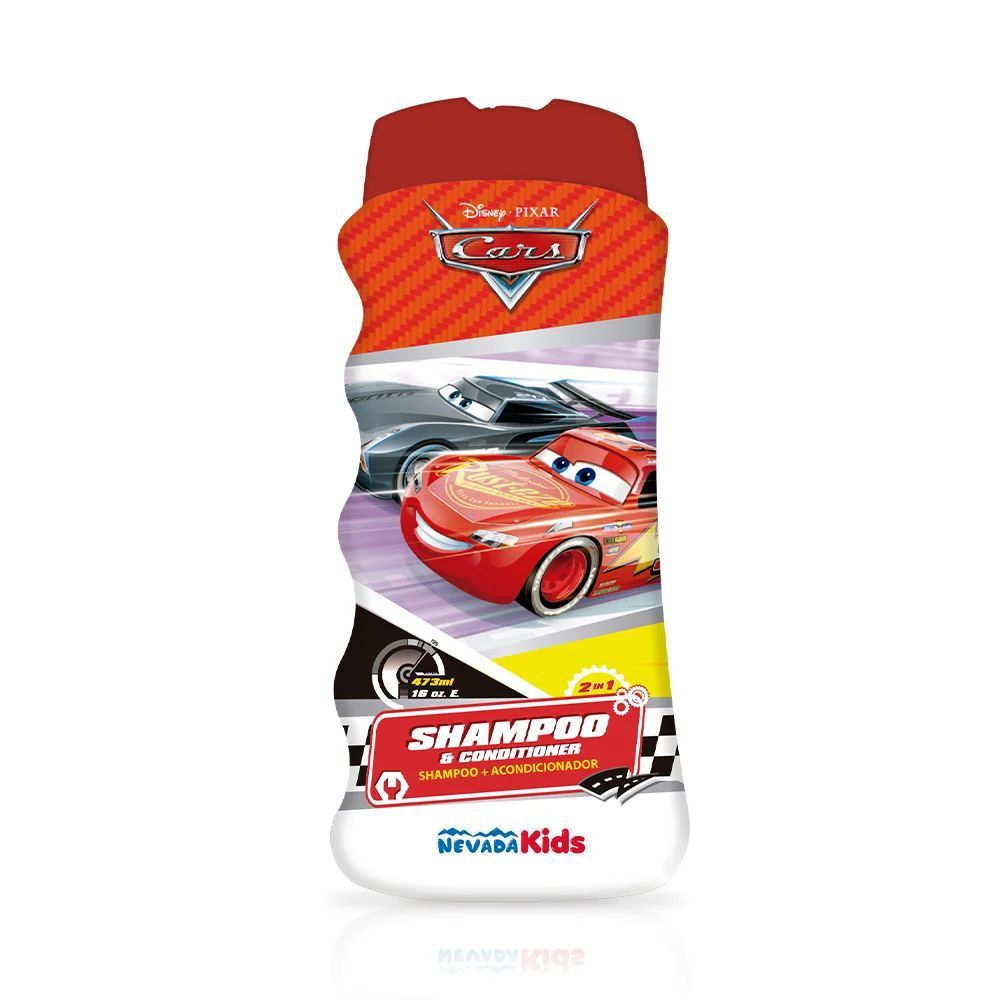 SHAMPOO PARA NIÑOS 2 EN 1 LIMPIA Y SUAVIZA AROMA AGRADABLE CARS DISNEY NEVADA KIDS 473ML