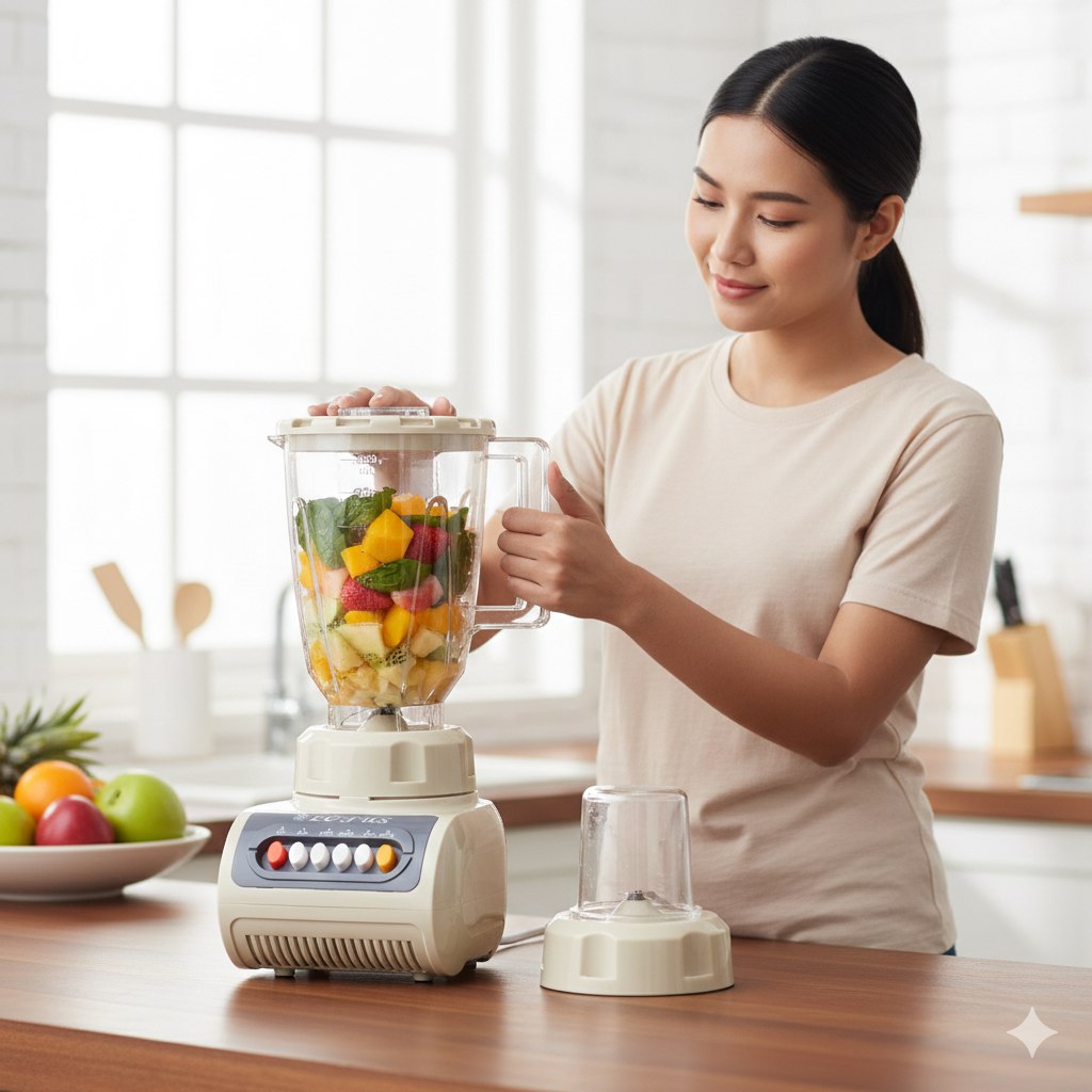 MAQUINA LICUADORA CON JARRA PLASTICA LOTUS 1.5L