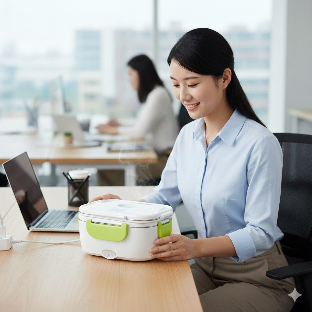 LONCHERA ELECTRICA DE ACERO INOXIDABLE LOTUS 11X16X23CM