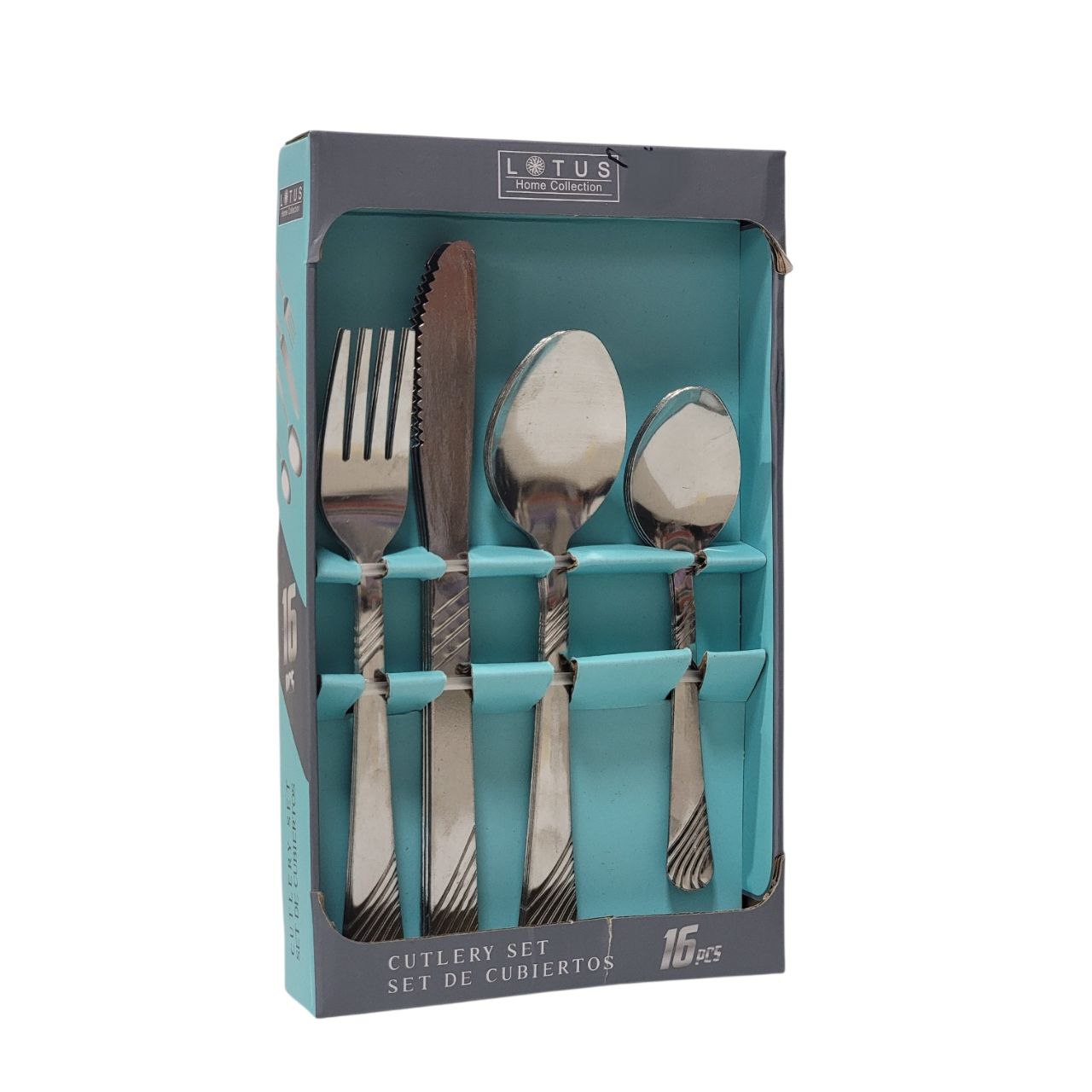 SET DE CUBIERTOS DE ACERO INOXIDABLE LOTUS 16PCS