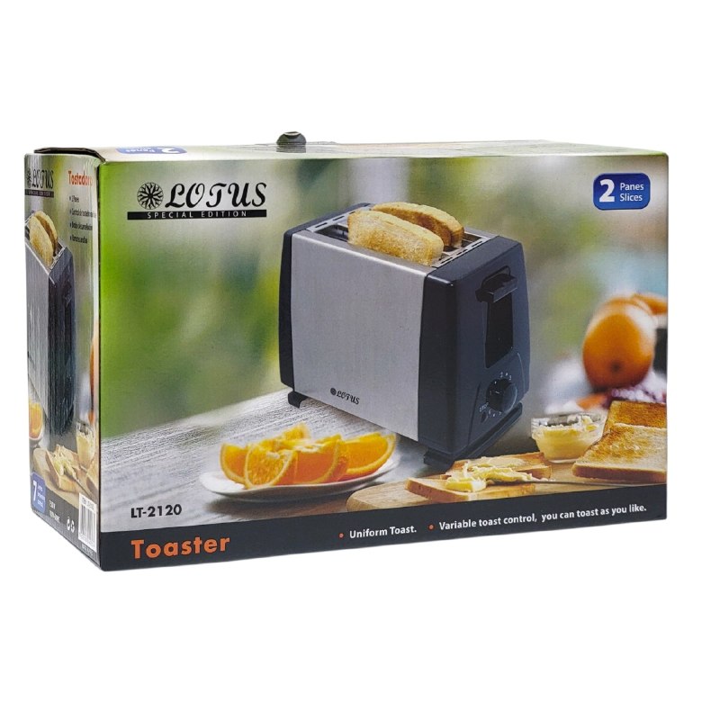 MAQUINA TOSTADORA LT-2120 DE ACERO INOXIDABLE LOTUS 11X16X22CM