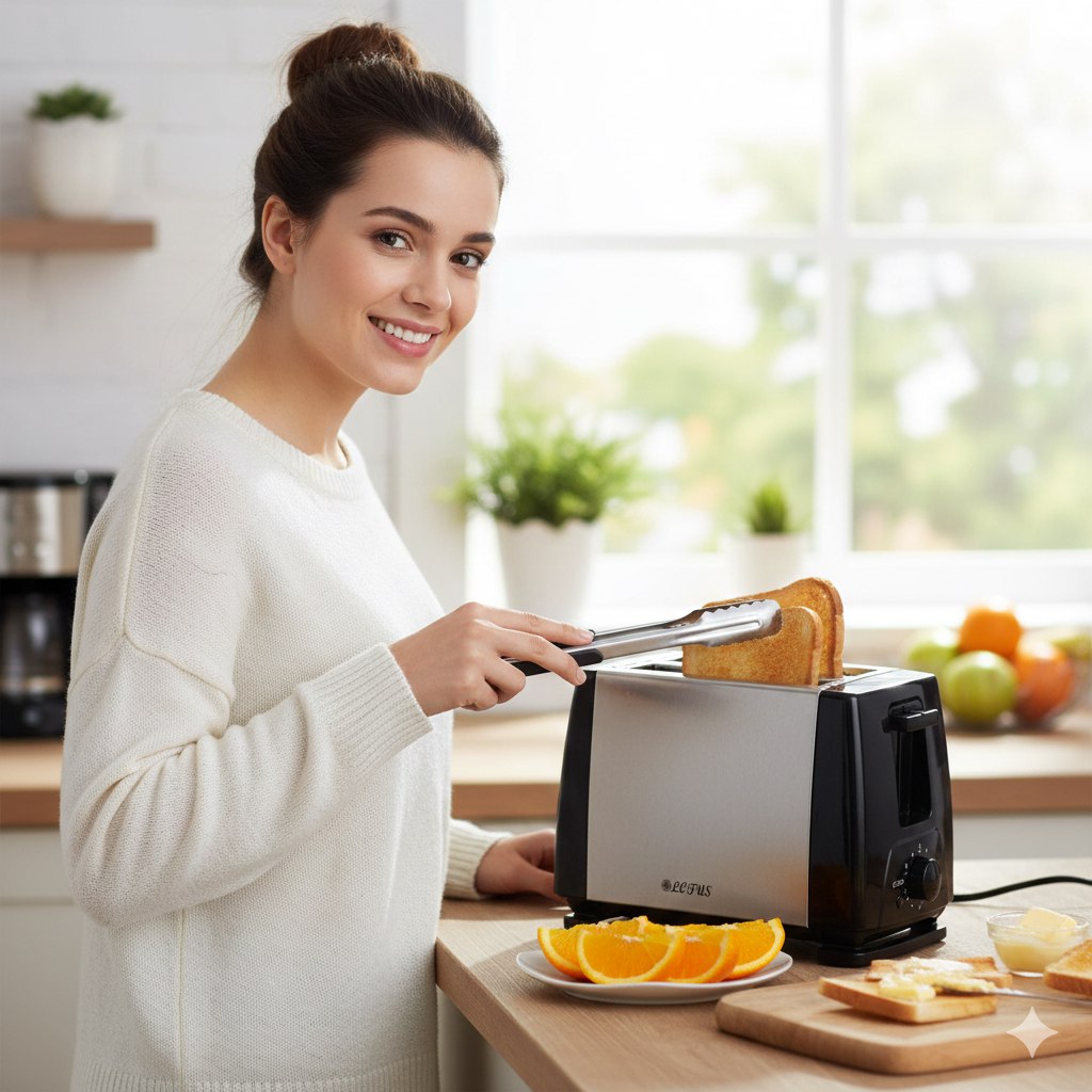 MAQUINA TOSTADORA LT-2120 DE ACERO INOXIDABLE LOTUS 11X16X22CM