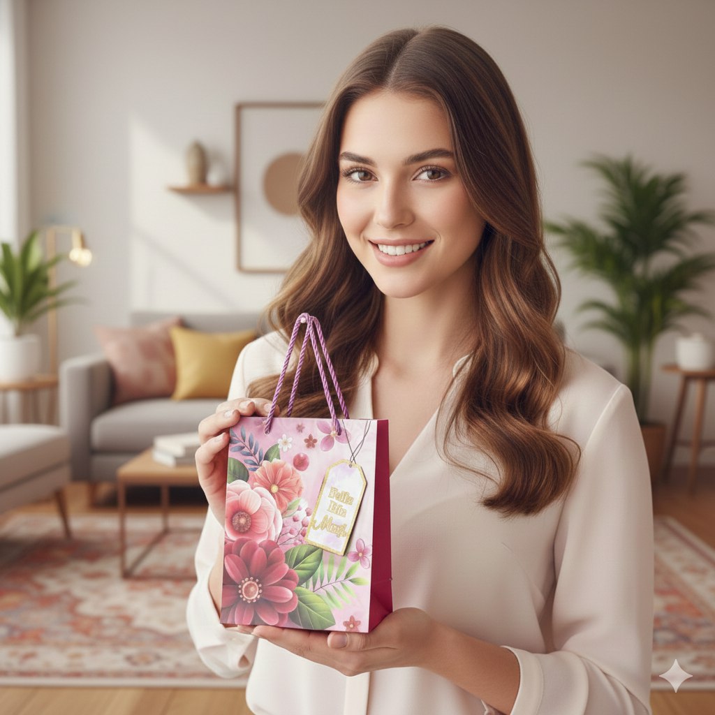 BOLSA DE REGALO PARA MADRE PEQUEÑA 23X18X10CM