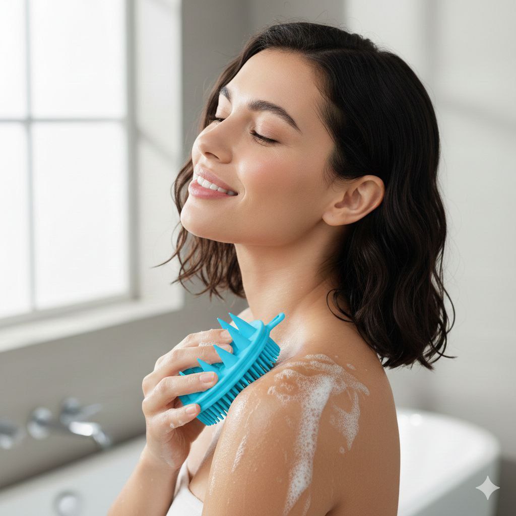 CEPILLO DE SILICONA PARA DUCHA MULTIUSO