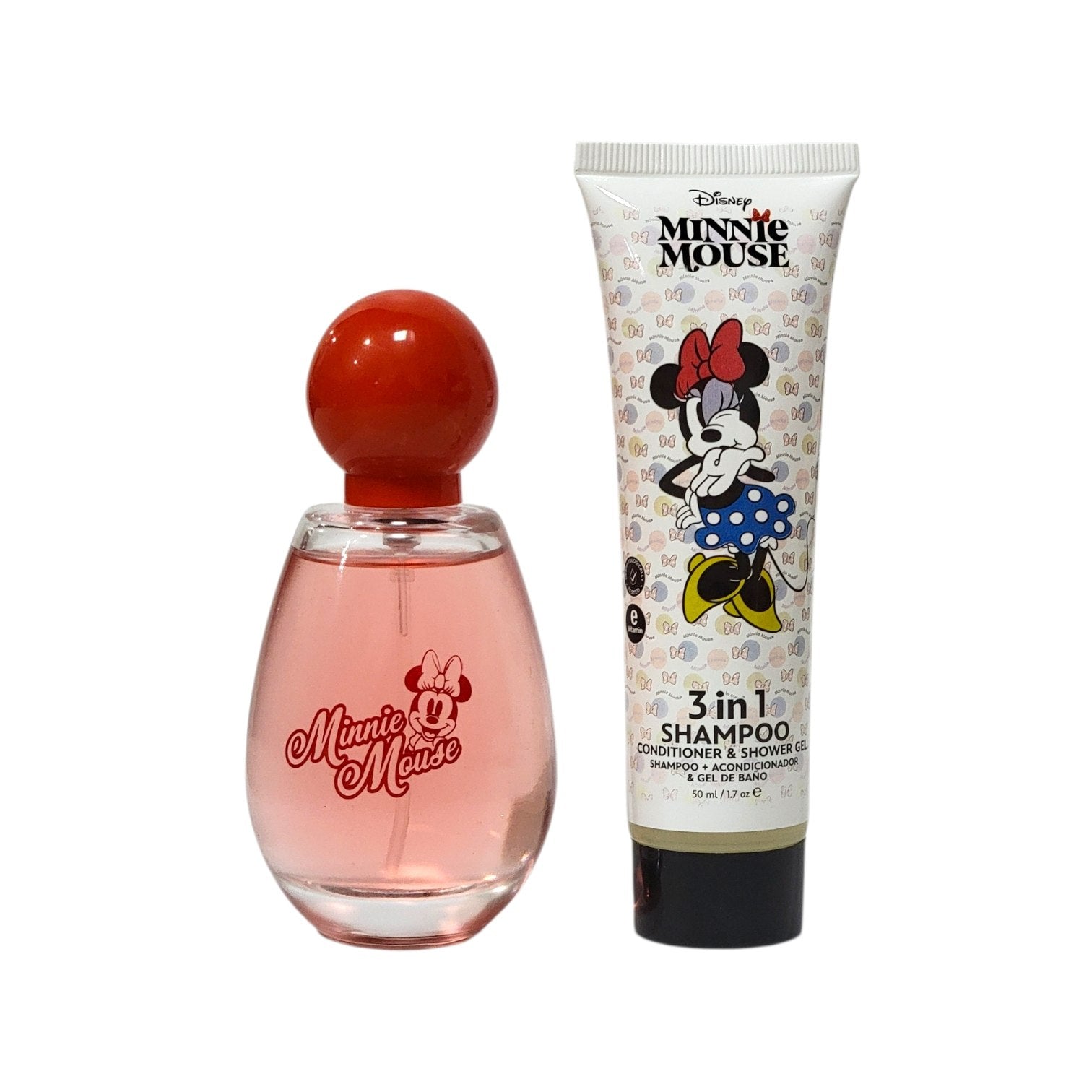 SET DE SHAMPOO 3 EN 1 Y PERFUME DE NIÑA MINNIE MOUSE  EDT 50ML X 2PCS (M)