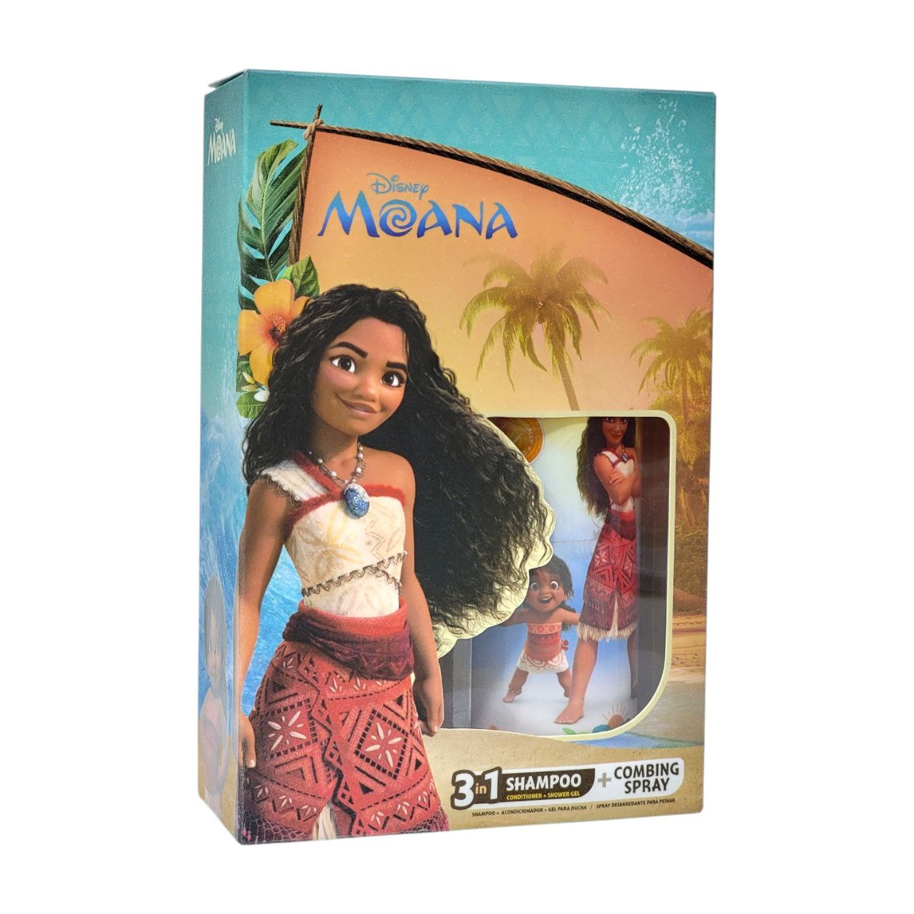 SET DE SHAMPOO 3 EN 1 Y SPRAY DESENREDADOR MOANA 300ML + 150ML