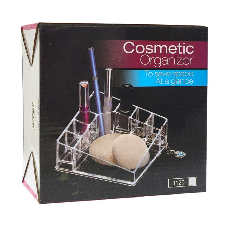 ORGANIZADOR DE MAQUILLAJE TRANSPARENTE 7x14x14CM