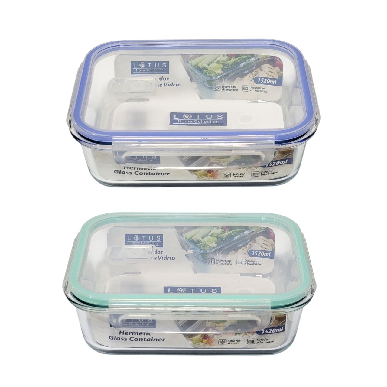 RECIPIENTE PANA CONTENEDOR HERMETICO DE VIDRIO LOTUS 8X18X23CM