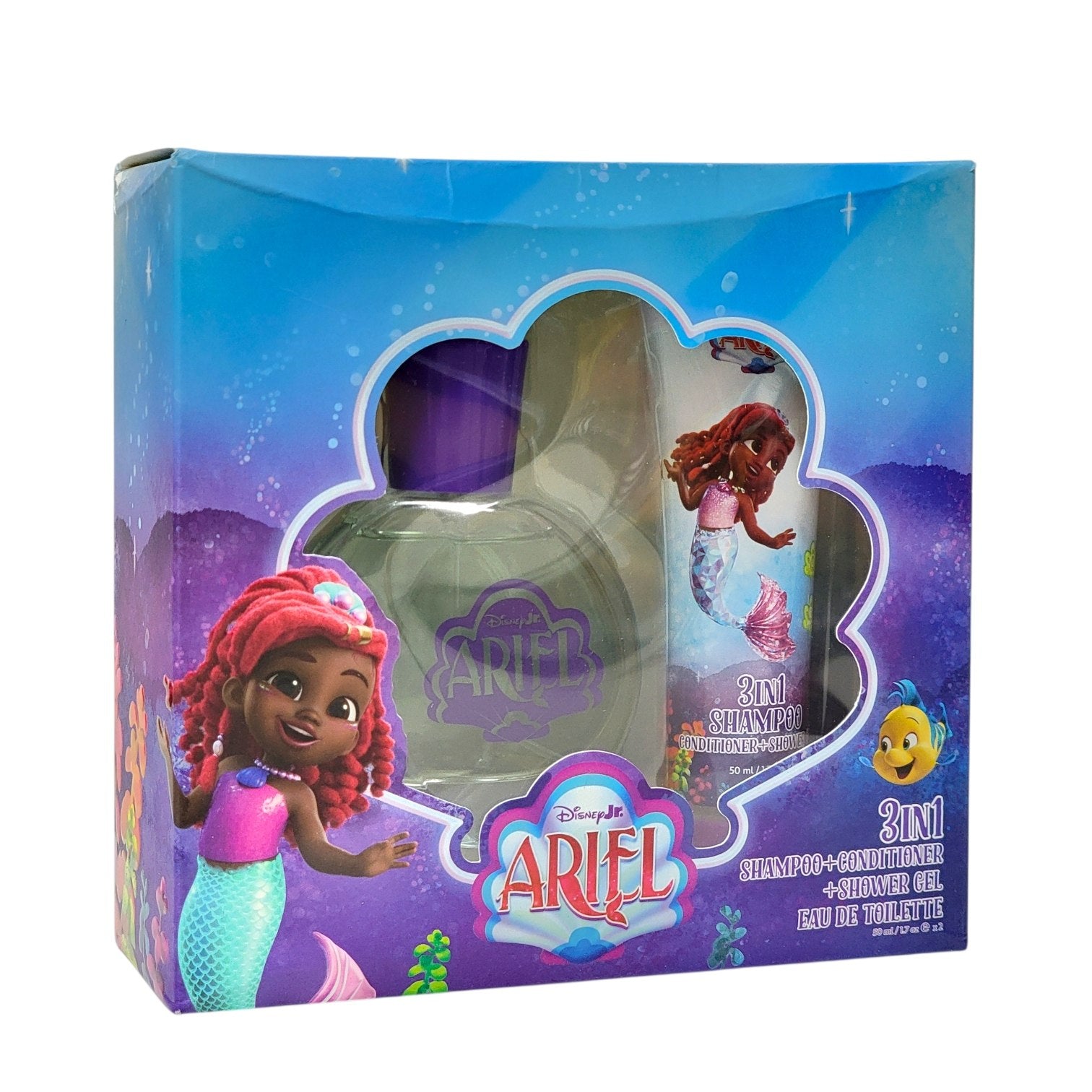 SET DE SHAMPOO 3 EN 1 Y PERFUME DE NIÑA LA SIRENITA ARIEL EDT 50ML X 2PCS (M)