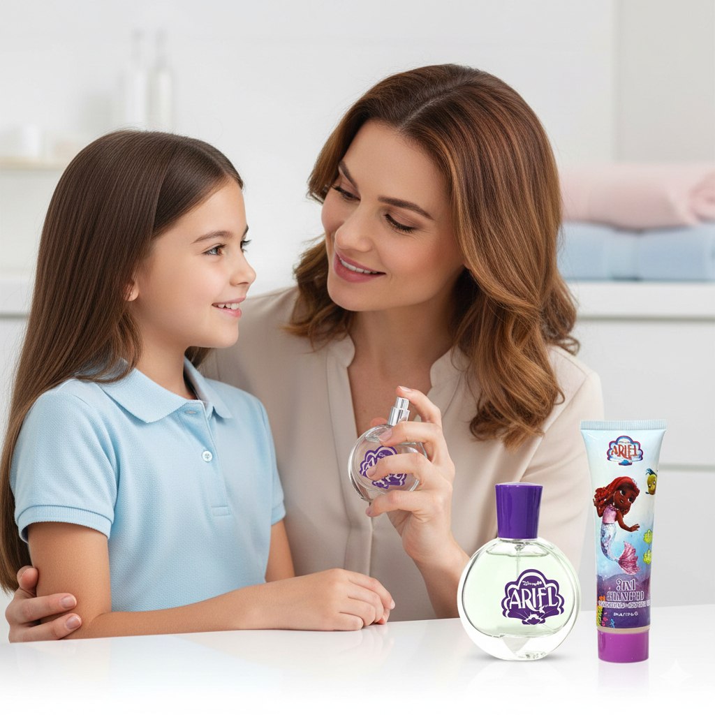 SET DE SHAMPOO 3 EN 1 Y PERFUME DE NIÑA LA SIRENITA ARIEL EDT 50ML X 2PCS (M)