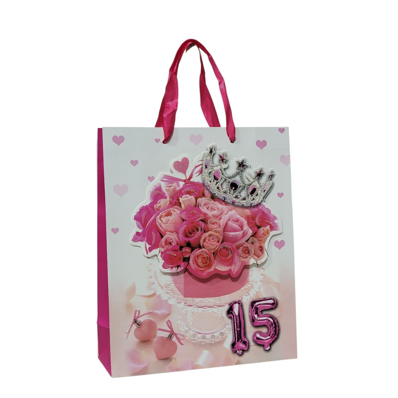 BOLSA DE REGALO PARA 15 AÑOS MEDIANA 32X26X10CM