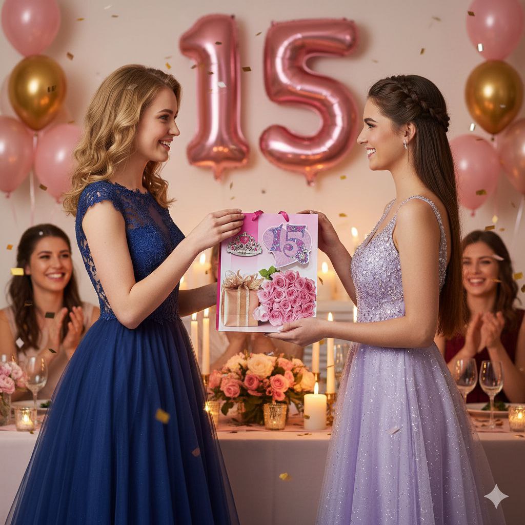 BOLSA DE REGALO PARA 15 AÑOS MEDIANA 32X26X10CM