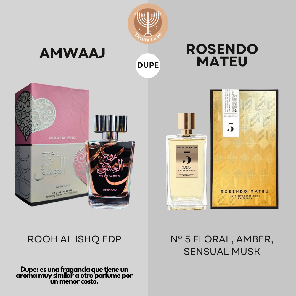 AMWAAJ ROOH AL ISHQ EDP 100ML (U) (DUPE ROSENDO MATEU Nº5 FLORAL AMBER SENSUAL MUSK)