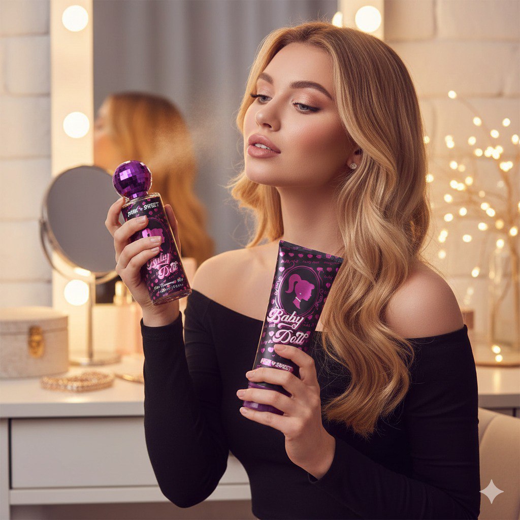 SET PINK IN SWEET BABY DOLL SPLASH 250ML CREMA CORPORAL 236ML (M)