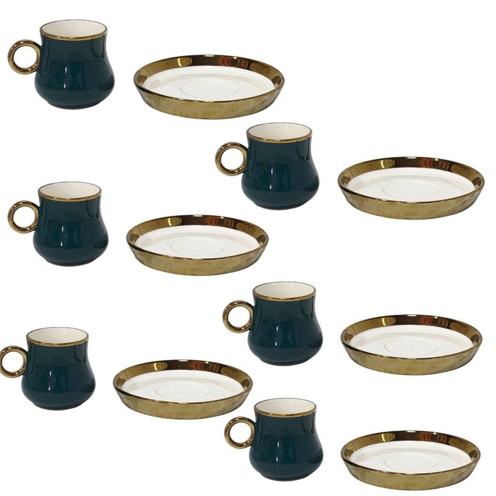 Juego De 12 Tazas De Té De Cerámica En Miniatura Escala 1:12 – Patrón Tradicional Pintado A Mano, Ideal Para Casa De Muñecas, Decoración De Vitrinas Y Fiestas De Porcelana