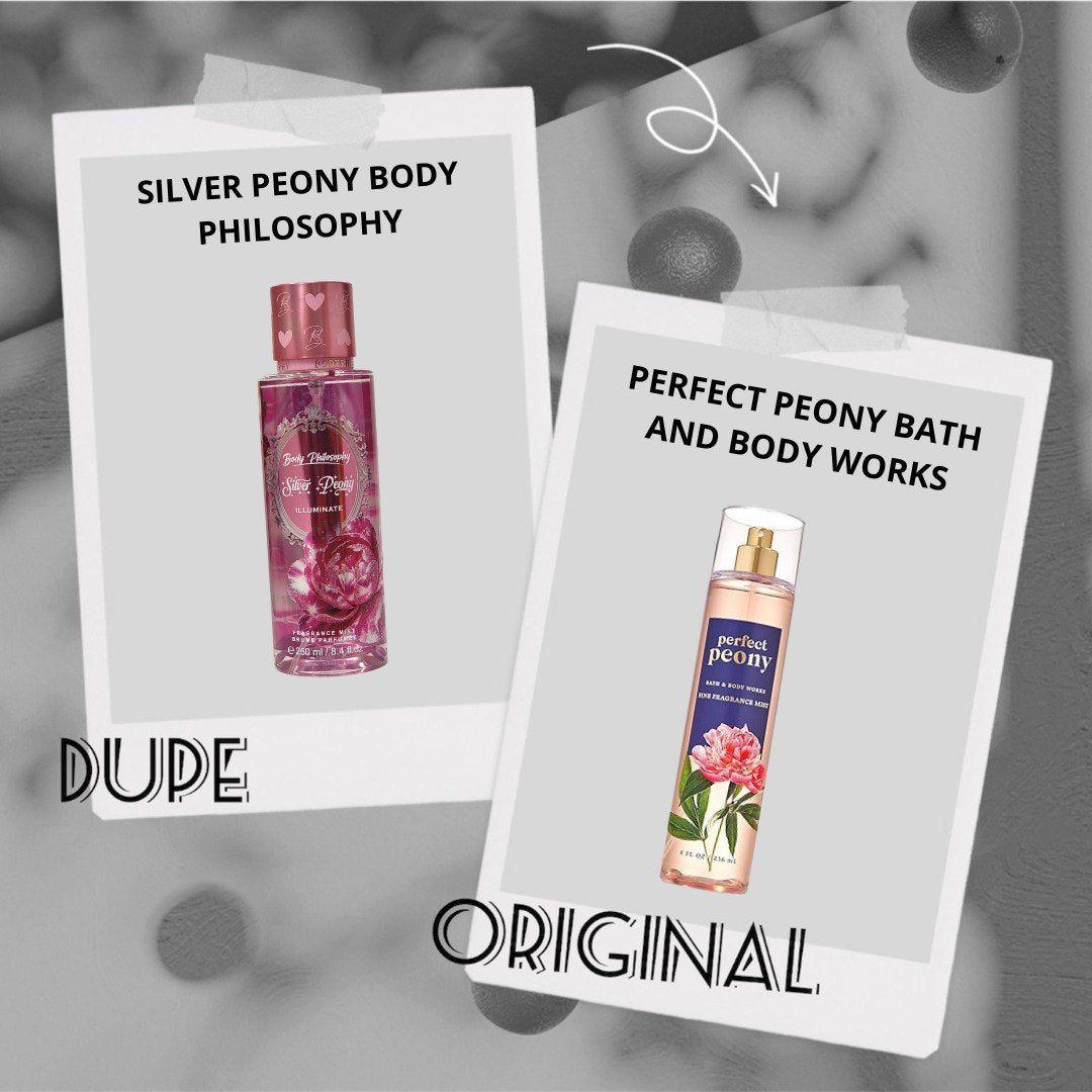 SPLASH BODY PHILOSOPHY SILVER PEONY ILLUMINATE 250ML (M) (DUPE PERFECT PEONY BATH & BODY WORKS)
