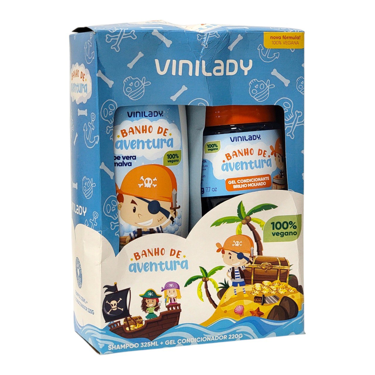 SET DE SHAMPOO Y GEL ACONDICIONADOR PARA BEBÉ BAÑO DE AVENTURA VINILADY 320ML + 220G